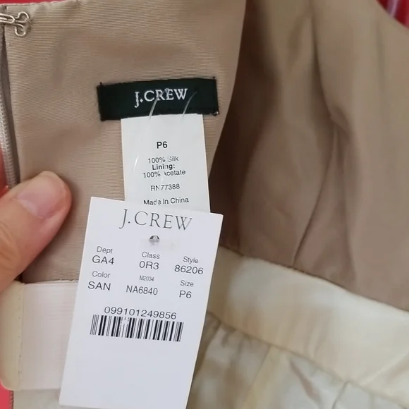 Lovely 50's style J. Crew nude-tone silk dress, size P6 - Picture 4 of 5
